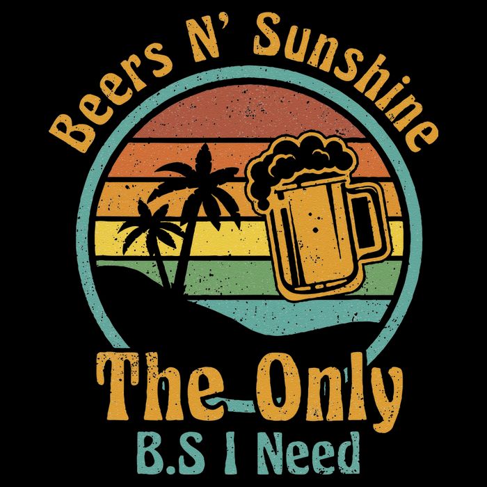 The Only BS I Need Is Beers and Sunshine Drinking Brew Party Flat Bill Trucker Hat