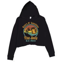 The Only BS I Need Is Beers and Sunshine Drinking Brew Party Crop Fleece Hoodie