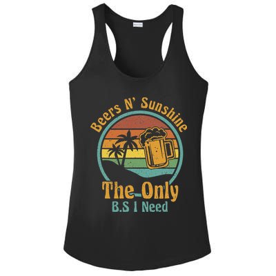 The Only BS I Need Is Beers and Sunshine Drinking Brew Party Ladies PosiCharge Competitor Racerback Tank