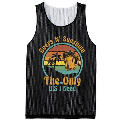 The Only BS I Need Is Beers and Sunshine Drinking Brew Party Mesh Reversible Basketball Jersey Tank