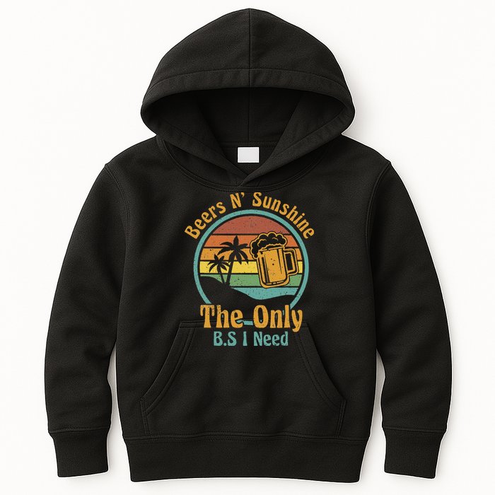 The Only BS I Need Is Beers and Sunshine Drinking Brew Party Kids Hoodie