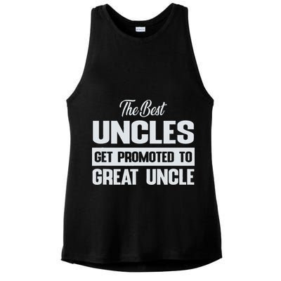 The Only Best Uncles Get Promoted To Great Uncle Ladies PosiCharge Tri-Blend Wicking Tank