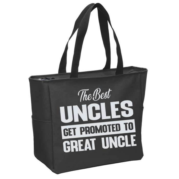 The Only Best Uncles Get Promoted To Great Uncle Zip Tote Bag