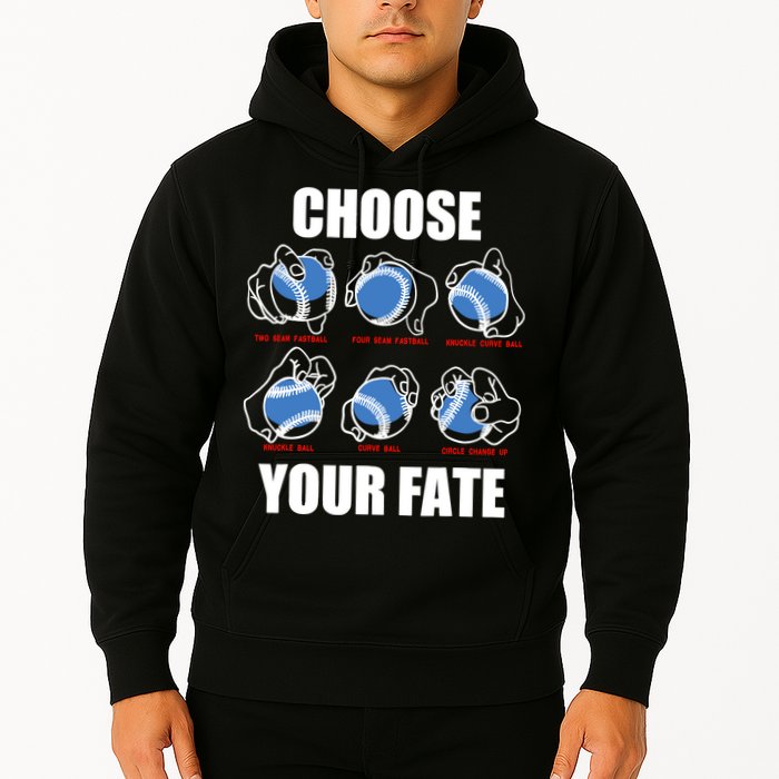 Types Of Baseball Pitches Choose Your Fate Gift For Pitcher Hoodie