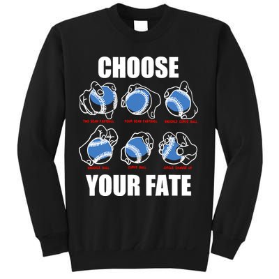 Types Of Baseball Pitches Choose Your Fate Gift For Pitcher Sweatshirt