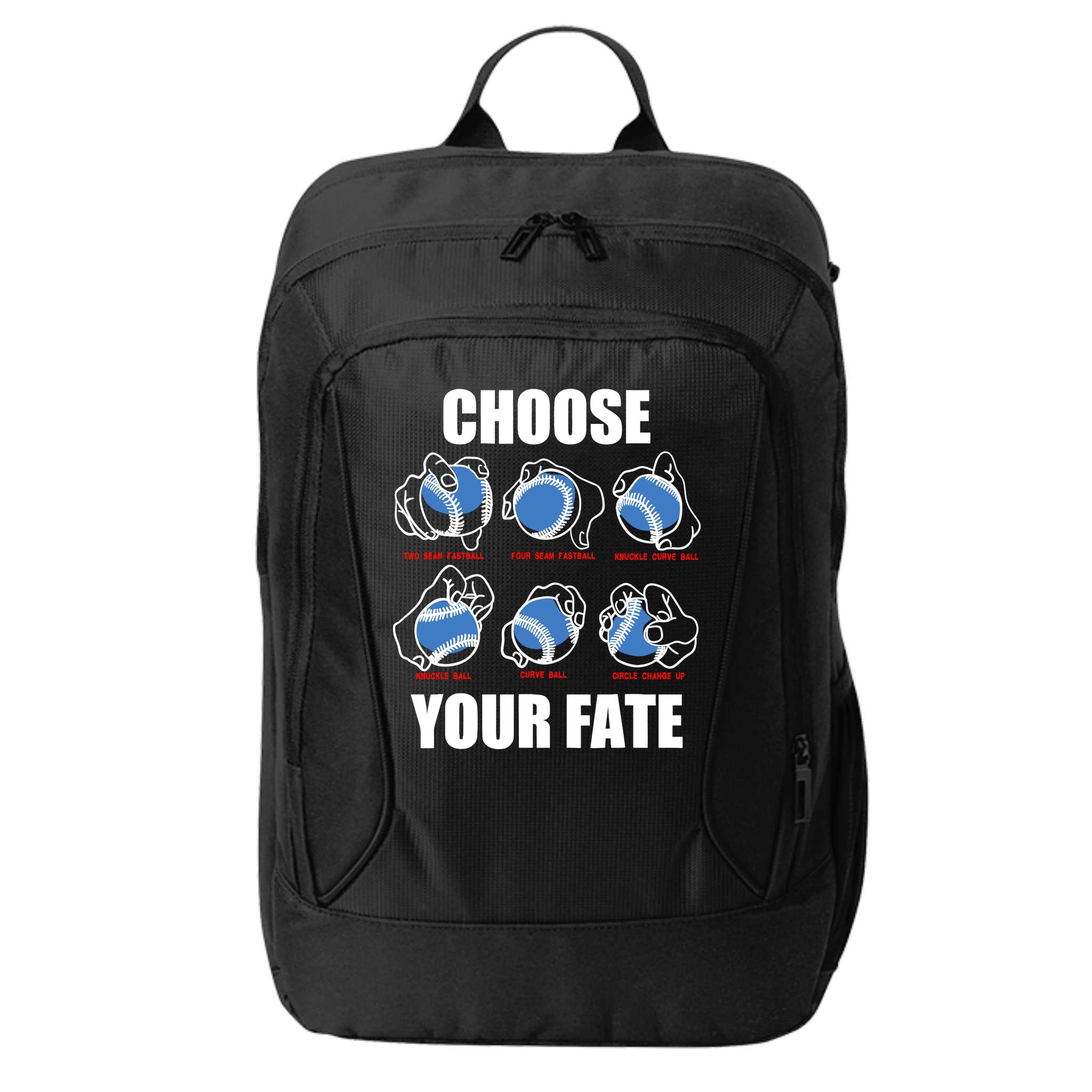 Types Of Baseball Pitches Choose Your Fate Gift For Pitcher City Backpack