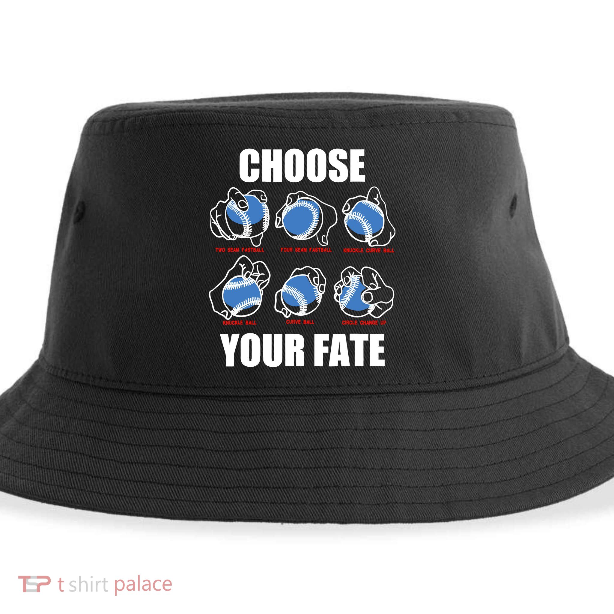 Types Of Baseball Pitches Choose Your Fate Gift For Pitcher Sustainable Bucket Hat
