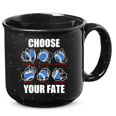 Types Of Baseball Pitches Choose Your Fate Gift For Pitcher 15oz Campfire Ceramic Mug