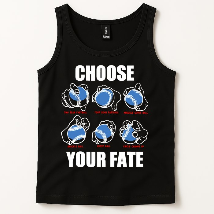 Types Of Baseball Pitches Choose Your Fate Gift For Pitcher Tank Top