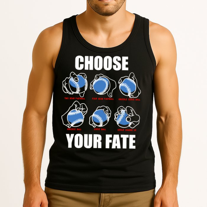 Types Of Baseball Pitches Choose Your Fate Gift For Pitcher Tank Top