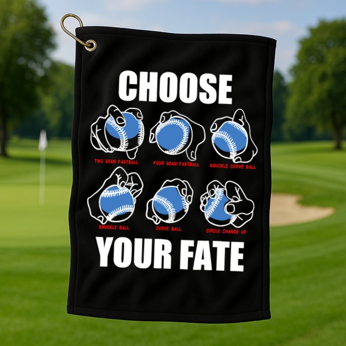 Types Of Baseball Pitches Choose Your Fate Gift For Pitcher Golf Towel