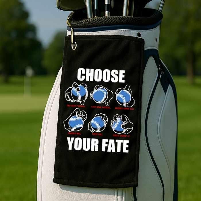 Types Of Baseball Pitches Choose Your Fate Gift For Pitcher Golf Towel