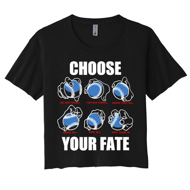 Types Of Baseball Pitches Choose Your Fate Gift For Pitcher Crop Top