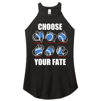 Types Of Baseball Pitches Choose Your Fate Gift For Pitcher Women's Perfect Tri Rocker Tank