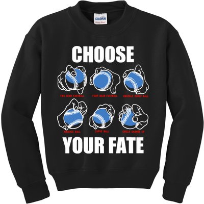 Types Of Baseball Pitches Choose Your Fate Gift For Pitcher Kids Sweatshirt