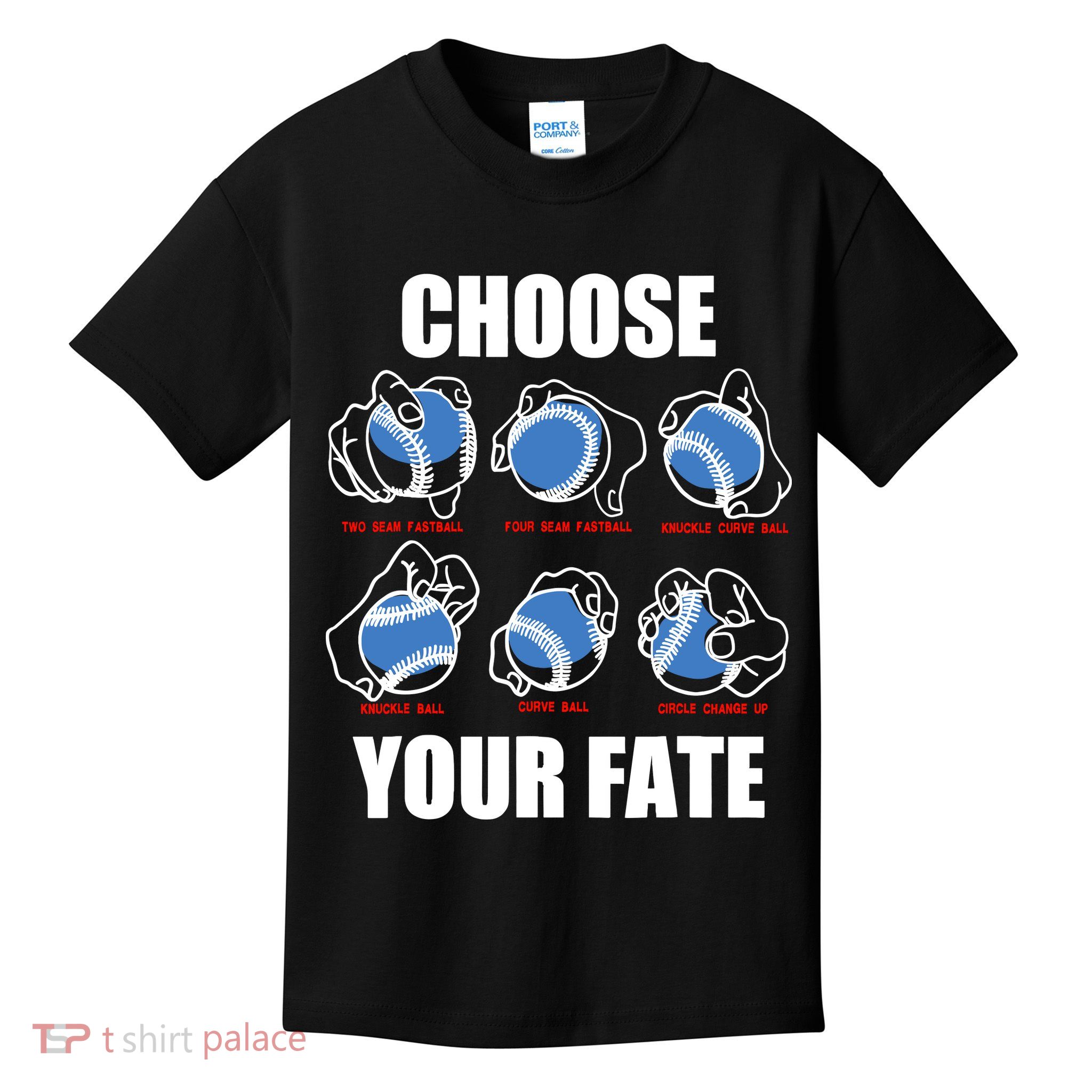 Types Of Baseball Pitches Choose Your Fate Gift For Pitcher Kids T-Shirt