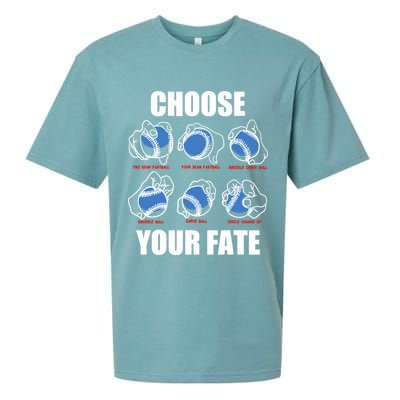 Types Of Baseball Pitches Choose Your Fate Gift For Pitcher Sueded Cloud Jersey T-Shirt