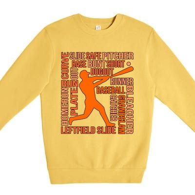 Types Of Baseball Players Sports Lover Coach Graphic Cute Gift Premium Crewneck Sweatshirt