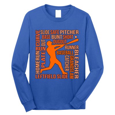 Types Of Baseball Players Sports Lover Coach Graphic Cute Gift Long Sleeve Shirt