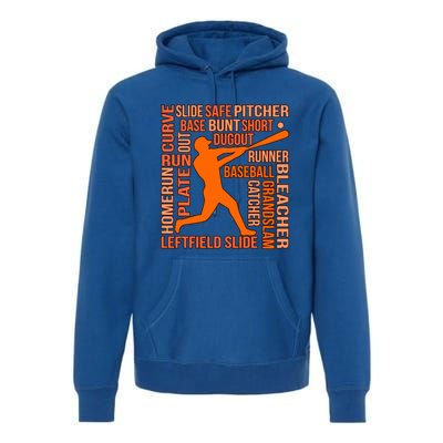 Types Of Baseball Players Sports Lover Coach Graphic Cute Gift Premium Hoodie