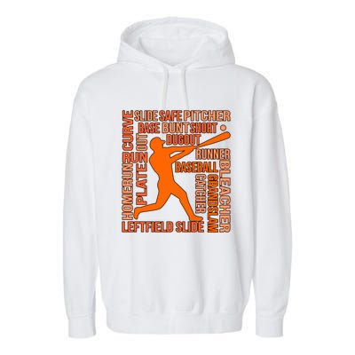 Types Of Baseball Players Sports Lover Coach Graphic Cute Gift Garment-Dyed Fleece Hoodie