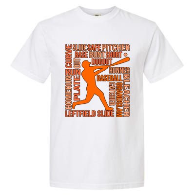 Types Of Baseball Players Sports Lover Coach Graphic Cute Gift Garment-Dyed Heavyweight T-Shirt