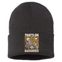 ThatS On Backorder Pharmacy Tech Skeleton ThatS Backorder Sustainable Knit Beanie