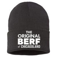 The Original Berf Of Chicagoland Funny Printing Mistake Sustainable Knit Beanie