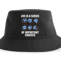 Types Of Baseball Pitches Life Choices Pitcher Player Gift Sustainable Bucket Hat