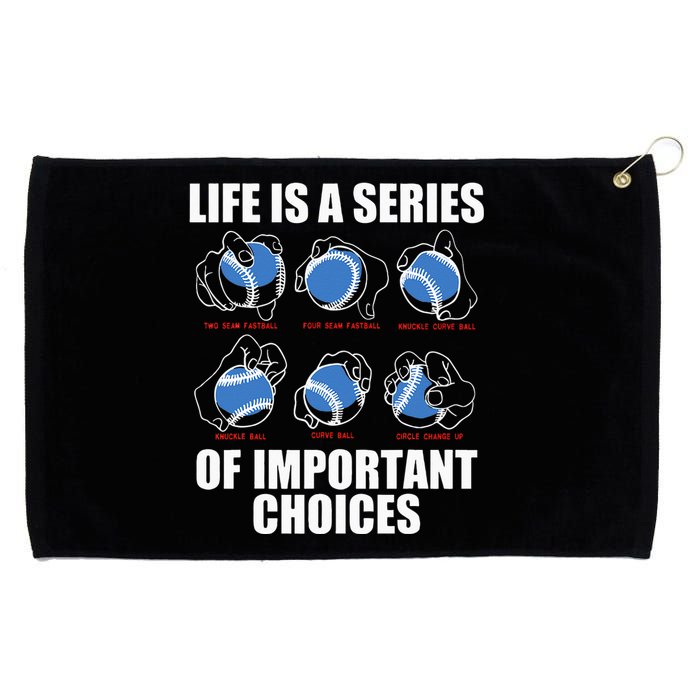 Types Of Baseball Pitches Life Choices Pitcher Player Gift Grommeted Golf Towel