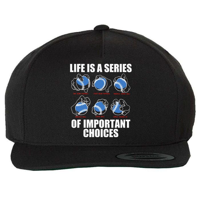 Types Of Baseball Pitches Life Choices Pitcher Player Gift Wool Snapback Cap