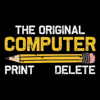 The Original Computer Humor Graphic Print Delete Pencil 7-Panel Snapback Hat