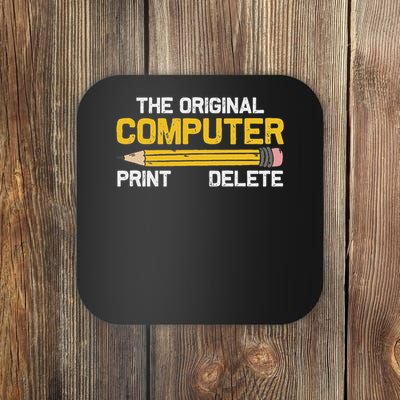 The Original Computer Humor Graphic Print Delete Pencil Coaster