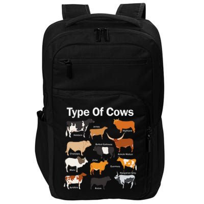 Types Of Cows Farmer Tee Costume funny Cow Farming Impact Tech Backpack