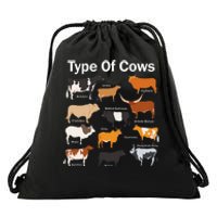 Types Of Cows Farmer Tee Costume funny Cow Farming Drawstring Bag