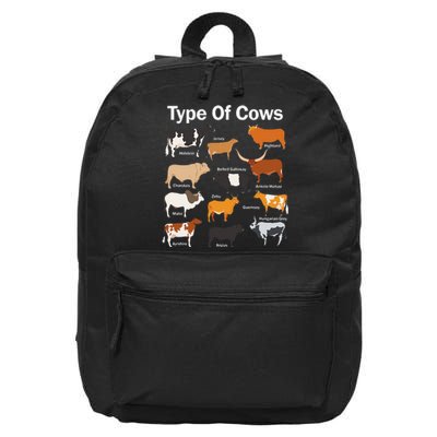 Types Of Cows Farmer Tee Costume funny Cow Farming 16 in Basic Backpack