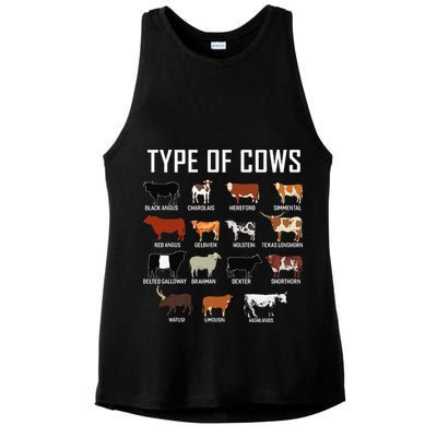 Types Of Cows Farmer Tee Costume Cow Ladies PosiCharge Tri-Blend Wicking Tank