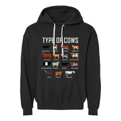 Types Of Cows Farmer Tee Costume Cow Garment-Dyed Fleece Hoodie