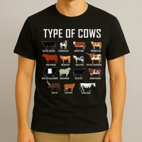 Types Of Cows Farmer Tee Costume Cow T-Shirt