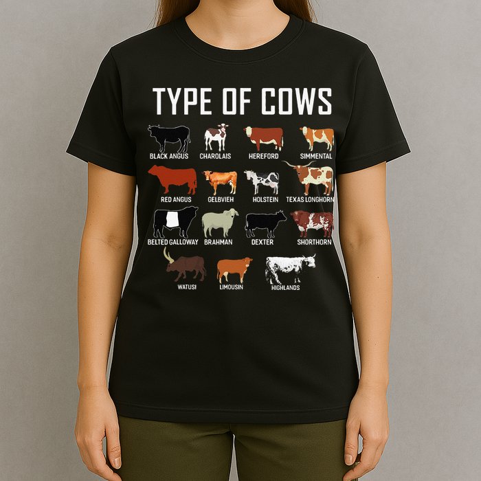 Types Of Cows Farmer Tee Costume Cow T-Shirt