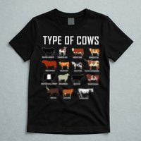 Types Of Cows Farmer Tee Costume Cow T-Shirt