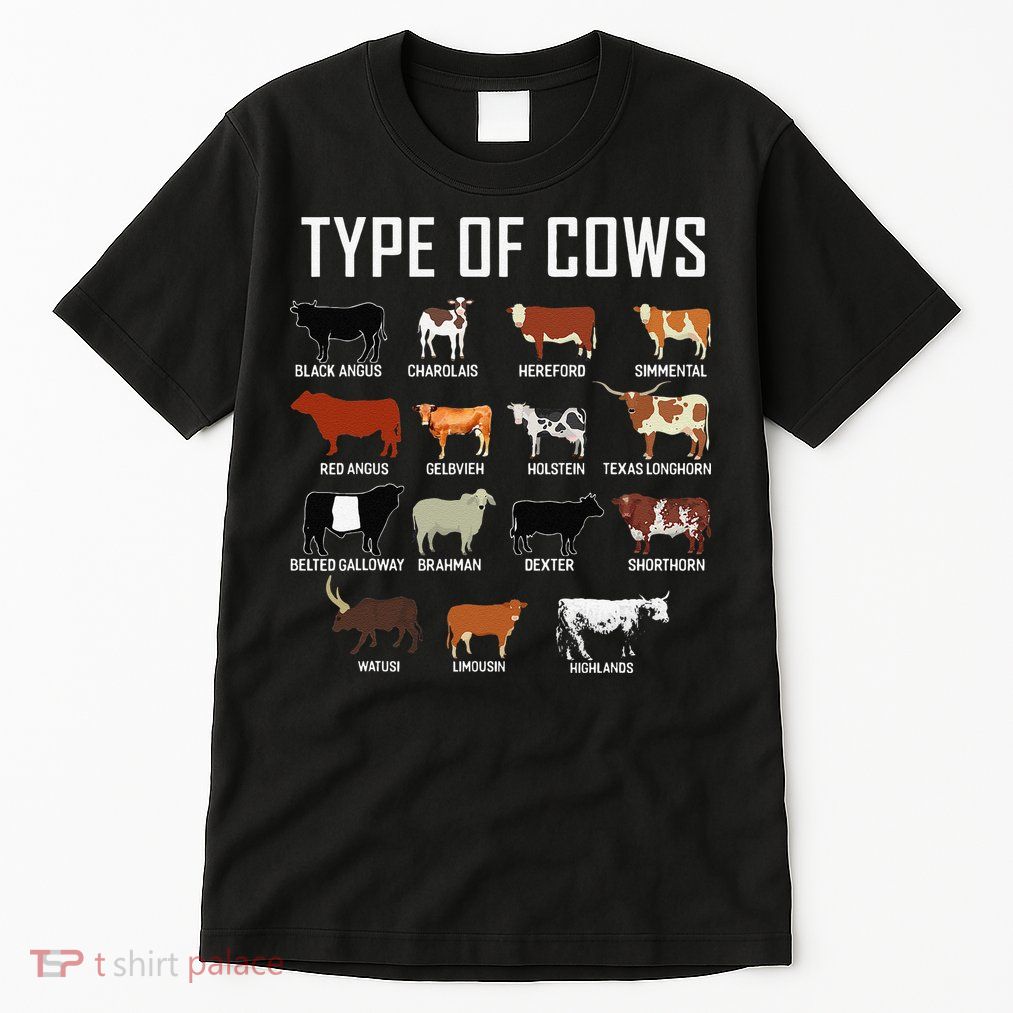 Types Of Cows Farmer Tee Costume Cow Tall T-Shirt