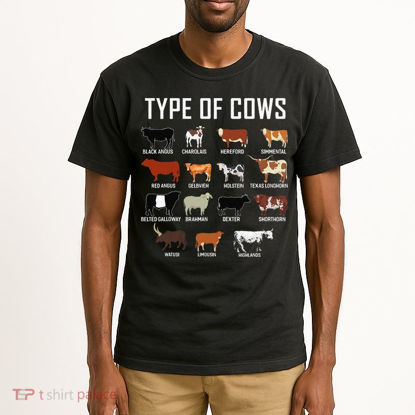 Types Of Cows Farmer Tee Costume Cow Tall T-Shirt