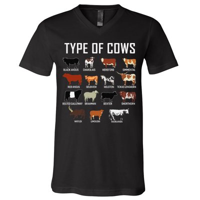 Types Of Cows Farmer Tee Costume Cow V-Neck T-Shirt