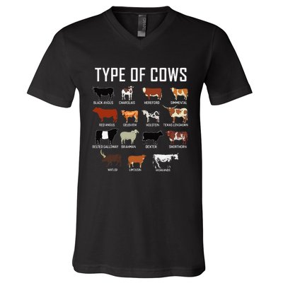 Types Of Cows Farmer Tee Costume Cow V-Neck T-Shirt