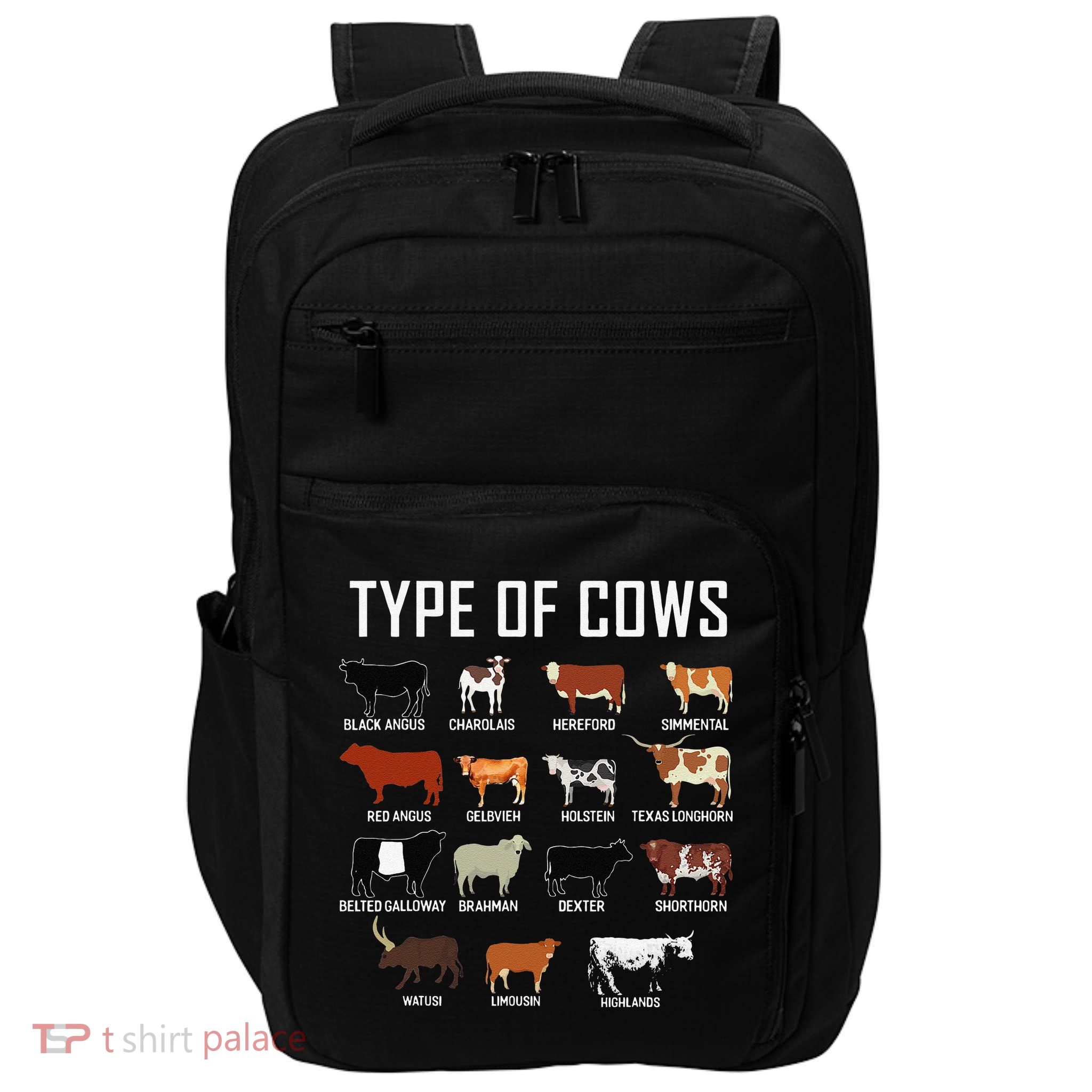 Types Of Cows Farmer Tee Costume Cow Impact Tech Backpack