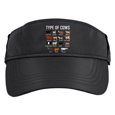 Types Of Cows Farmer Tee Costume Cow Adult Drive Performance Visor