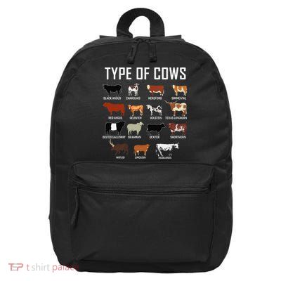 Types Of Cows Farmer Tee Costume Cow 16 in Basic Backpack