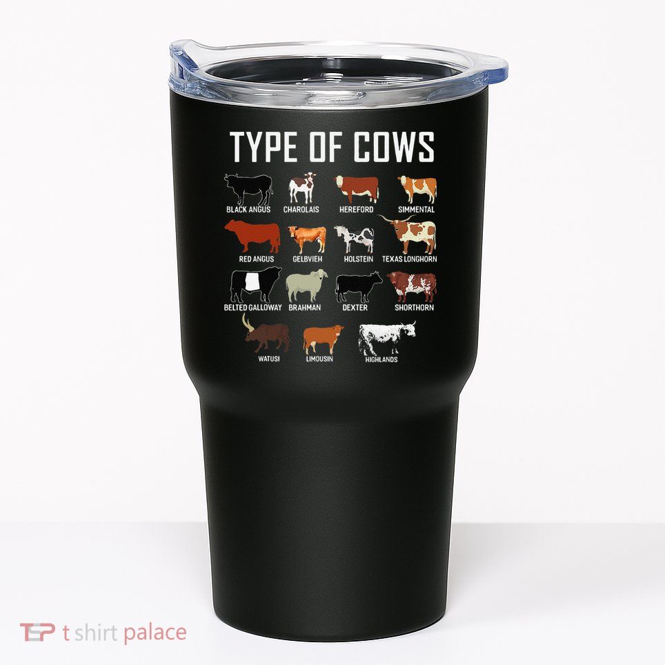 Types Of Cows Farmer Tee Costume Cow Tumbler