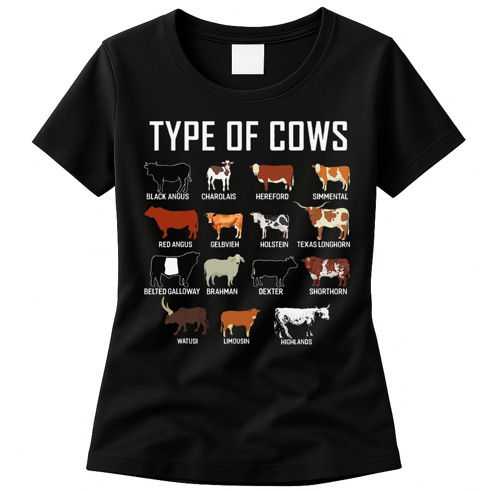 Types Of Cows Farmer Tee Costume Cow Womens T-Shirt